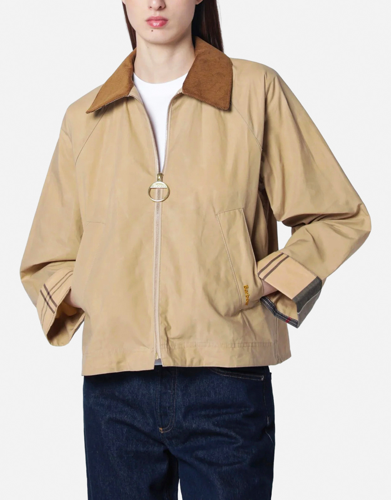 Barbour Catlinカジュアルコットンクロップジャケット (すべての新品