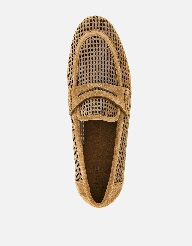 Brunello Cucinelli スパークリングネット カーフレザーローファー 