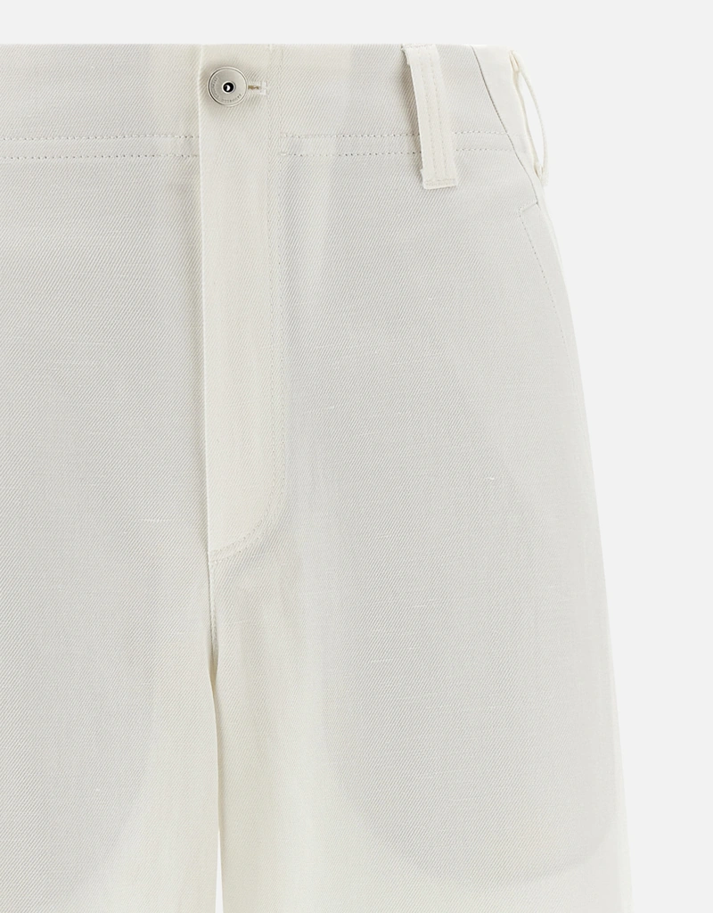 Brunello Cucinelli チノ クロップド コットン リネン ワイド