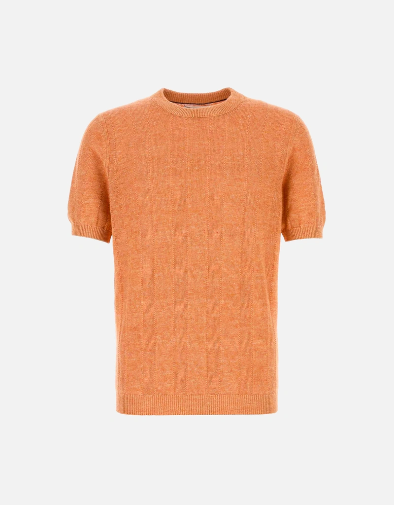 Brunello Cucinelli メンズリネンコットンニットTシャツ (すべての新品