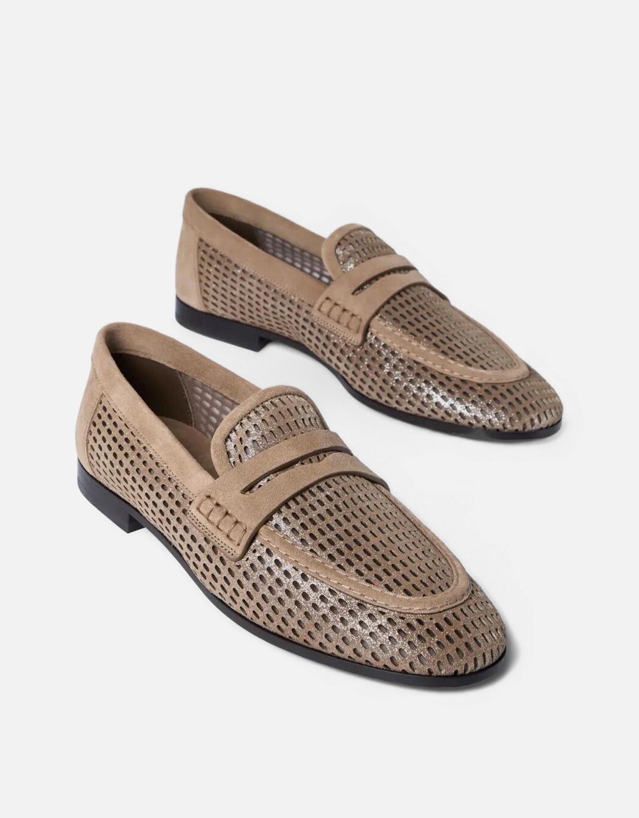 Brunello Cucinelli スパークリングネットレザーローファー (すべての 