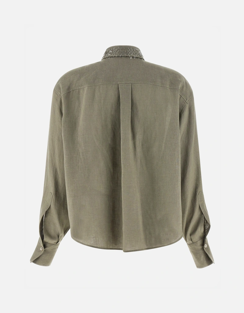Brunello Cucinelli シーケンスカラーオーバーサイズリネンシャツ