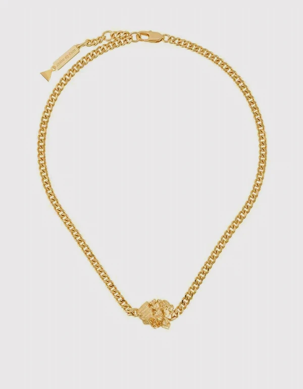 Coup De Coeur London Gold Rock Curb Chain Necklace