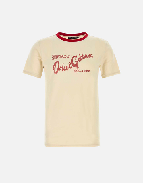 Dolce & Gabbana メンズJERSEYコットンプリント半袖Tシャツ (すべての