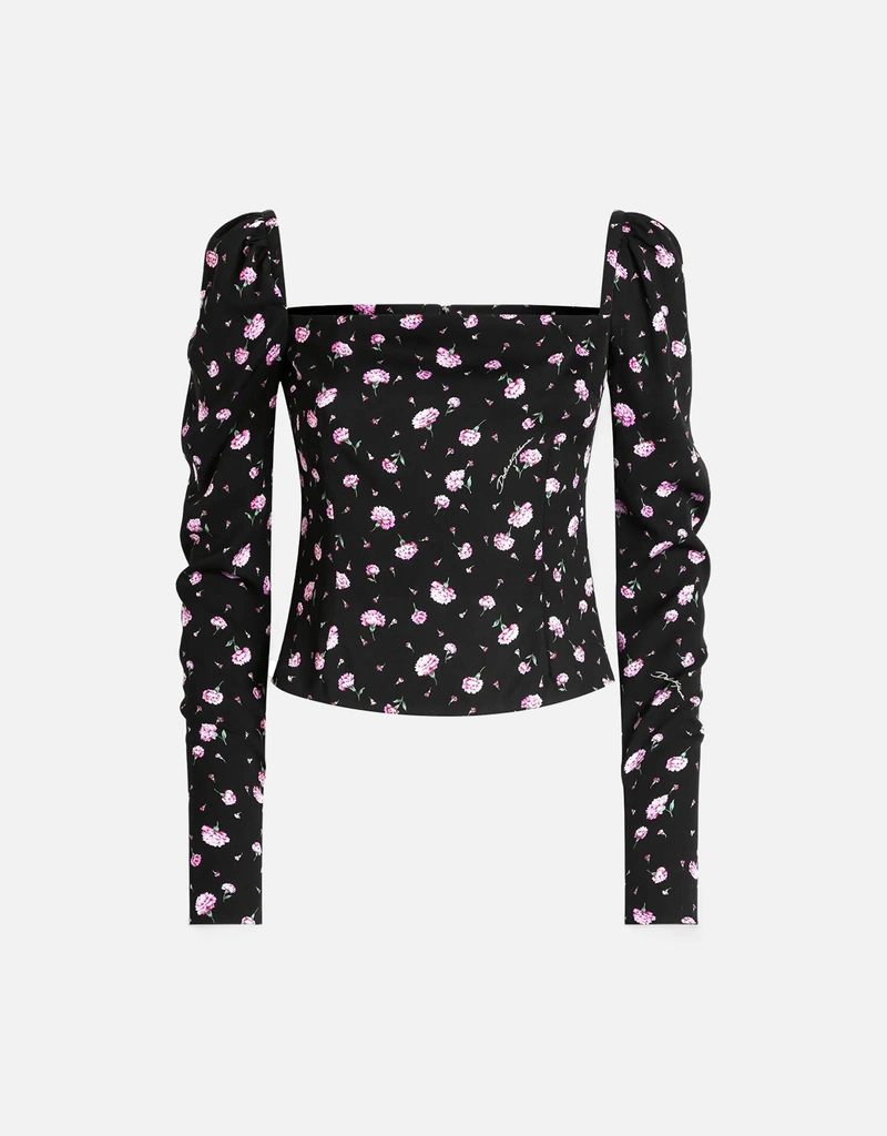 DOLCE&GABBANAカーネーションサイズ36 Dolce & Gabbana カーネーション柄シルクトップ (すべての新品) IFCHIC.COM