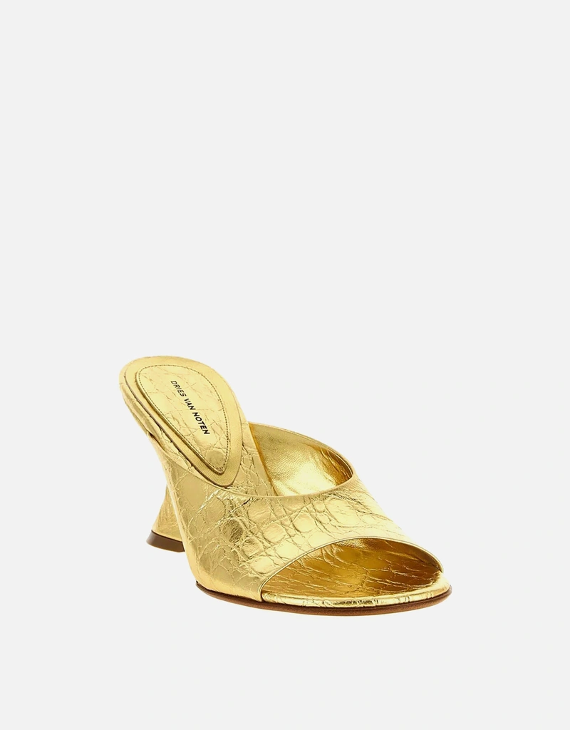 Dries Van Noten オープントゥカーフレザーミュール (すべての新品