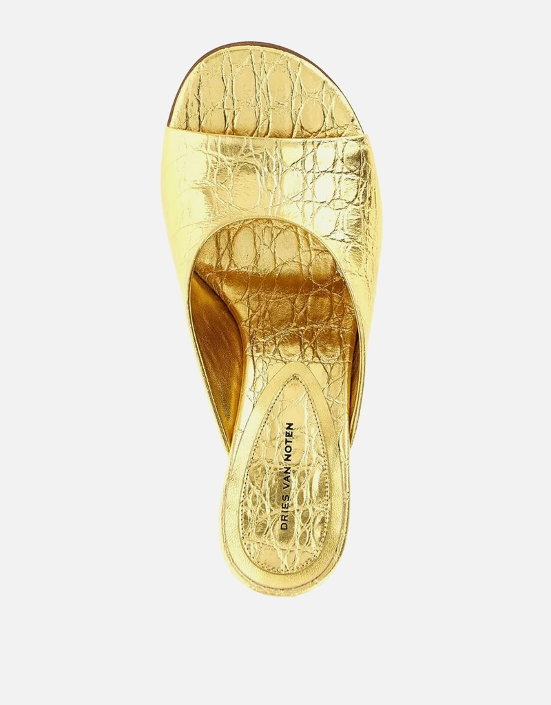 Dries Van Noten オープントゥカーフレザーミュール (すべての新品