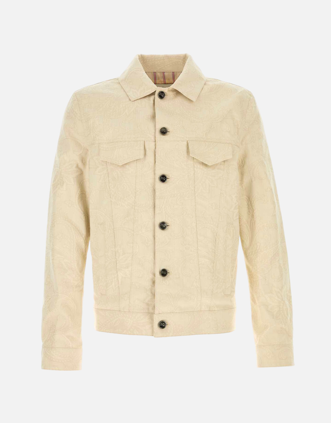 ETRO Etro Men's JACQUARD DENIM Jacket With Leafy Paisley Motif - M　Etro メンズ ジャカード デニム ジャケット 葉っぱのペイズリー モチーフ付き - M