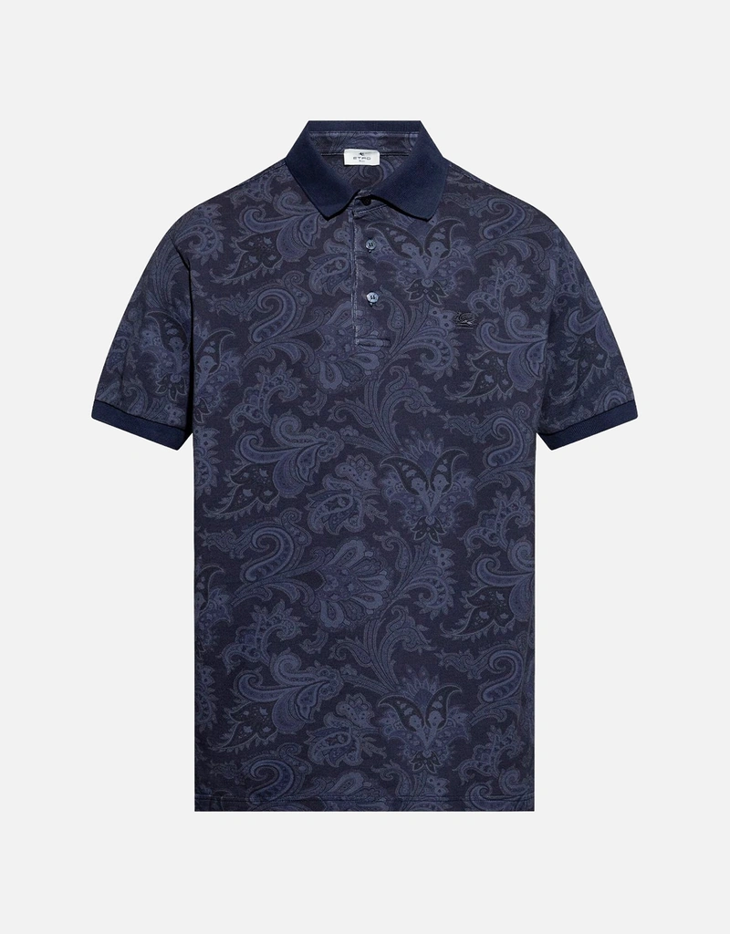 Etro メンズペイズリープリントポロシャツ (すべての新品) IFCHIC.COM
