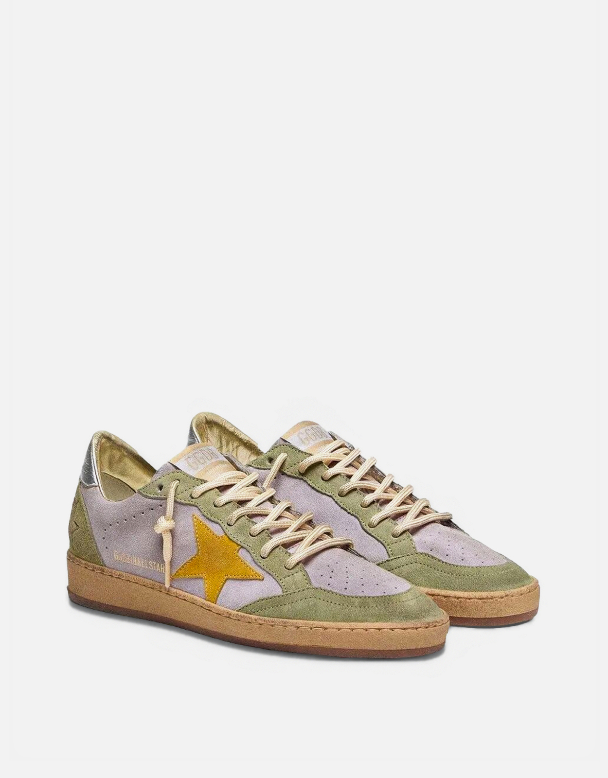 Golden Goose スエード スニーカー ラミネートレザー ヒールタブ付き