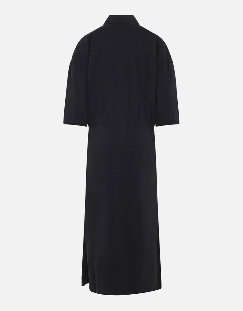 blue dress for baby girl W Embroidered Asymmetrical Shirt Dress | Lemaire