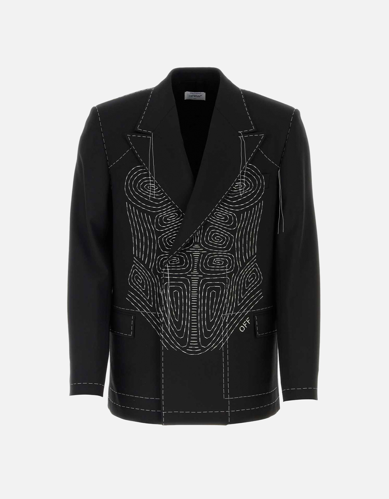Off-White Off-White Men's Stretch Virgin Wool Blend Blazer - IT 48　オフホワイト メンズ ストレッチ バージン ウール ブレンド ブレザー - IT 48