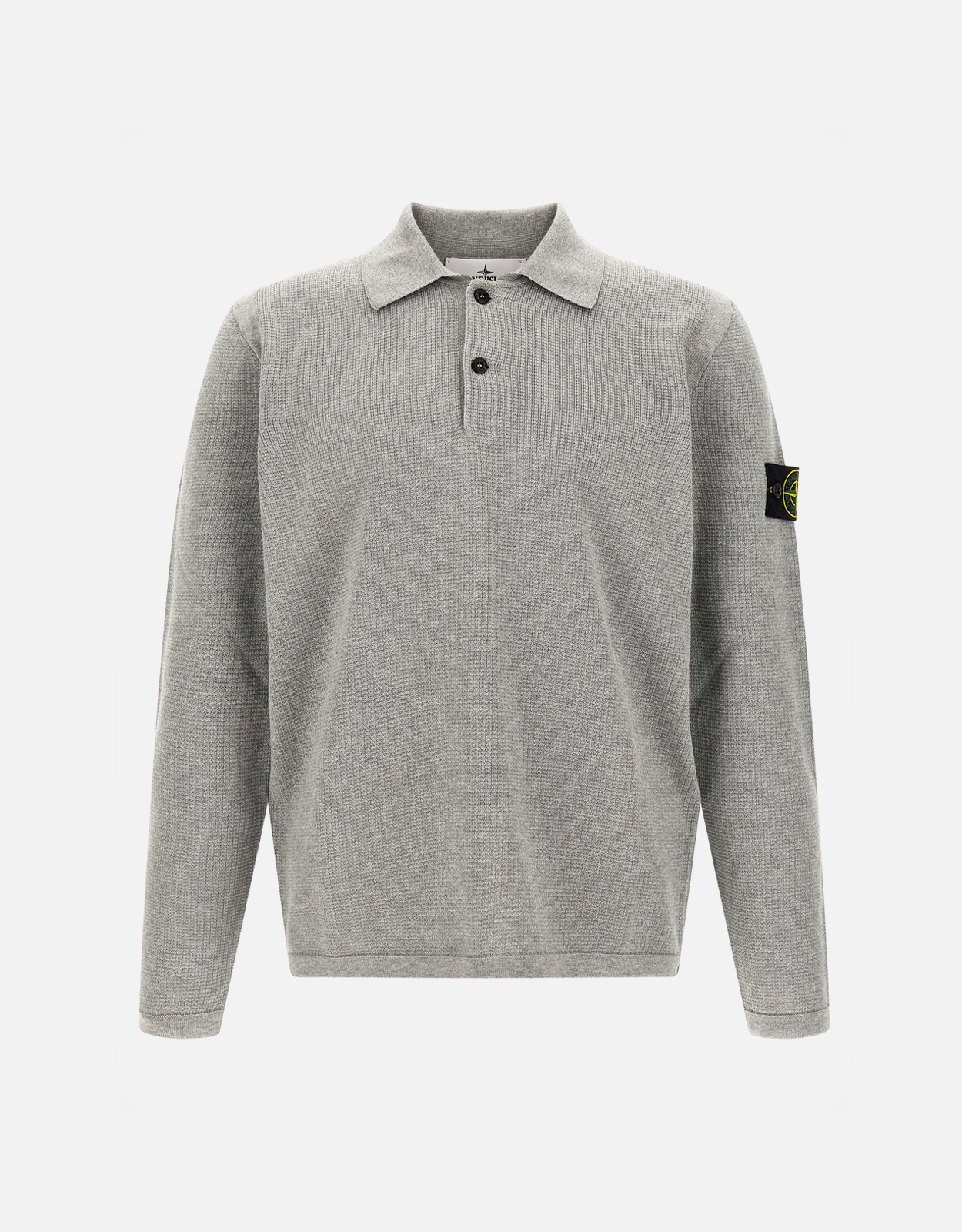  STONE グレー グレー カラーポイントポロシャツ MEN 長袖ポロシャツ トップス