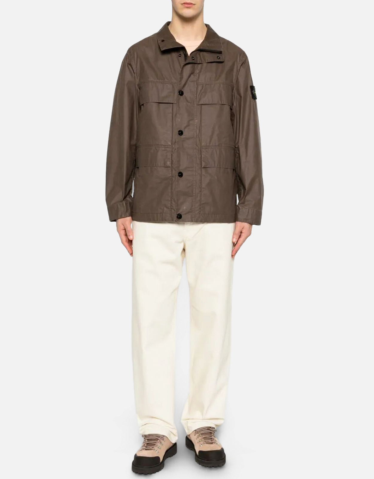 Stone Island メンズ ワックスド ピグメント コットン テラ フィールド