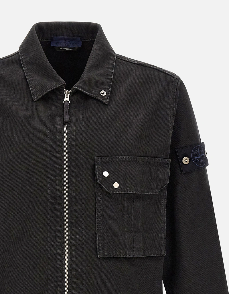 Stone Island メンズデニムオーバーサイズフィットオーバーシャツ