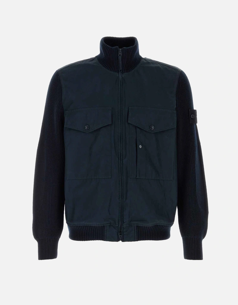 STONE  ネイビー ジャケット Stone Island メンズネイビーブルーコットンジャケット (すべての新品