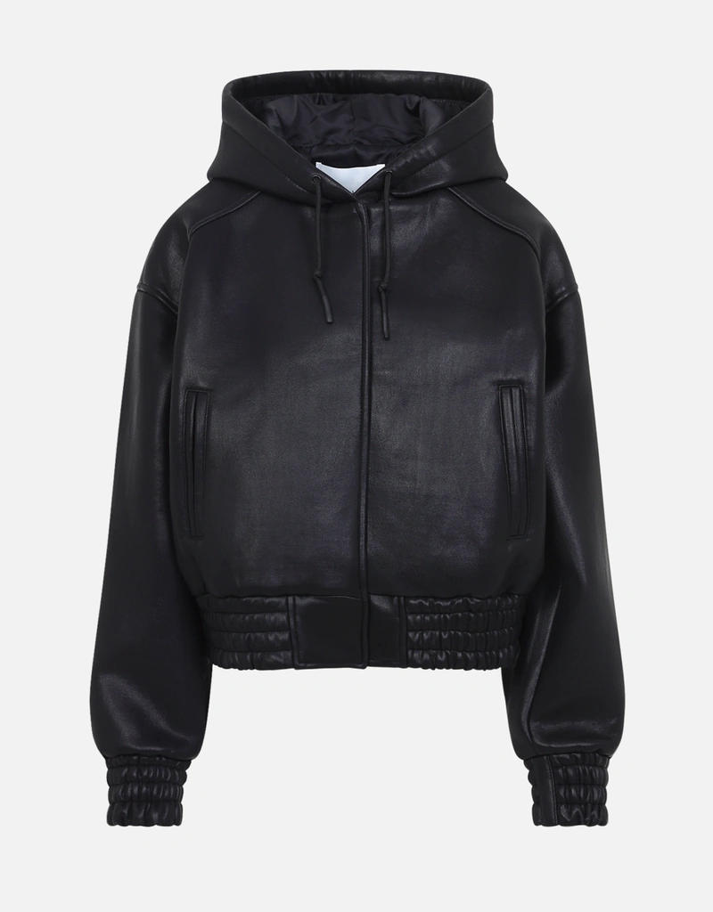 The Frankie Shop ジャクソンフェイクレザーボンデッドボンバー