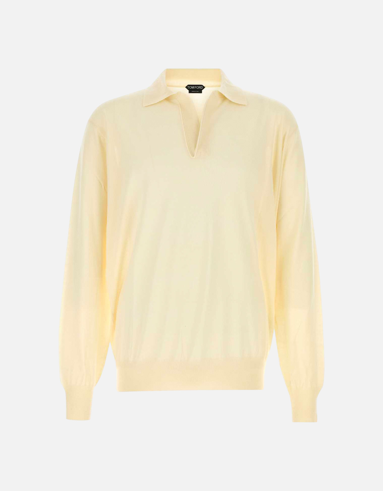 Tom Ford メンズ アイボリー カシミヤ ポロシャツ (すべての新品