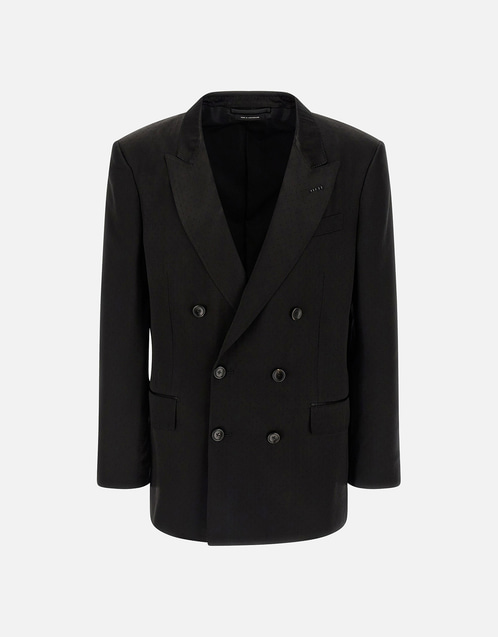 Tom Ford メンズ同色トーン水玉柄ダブルブレストブレザー (すべての