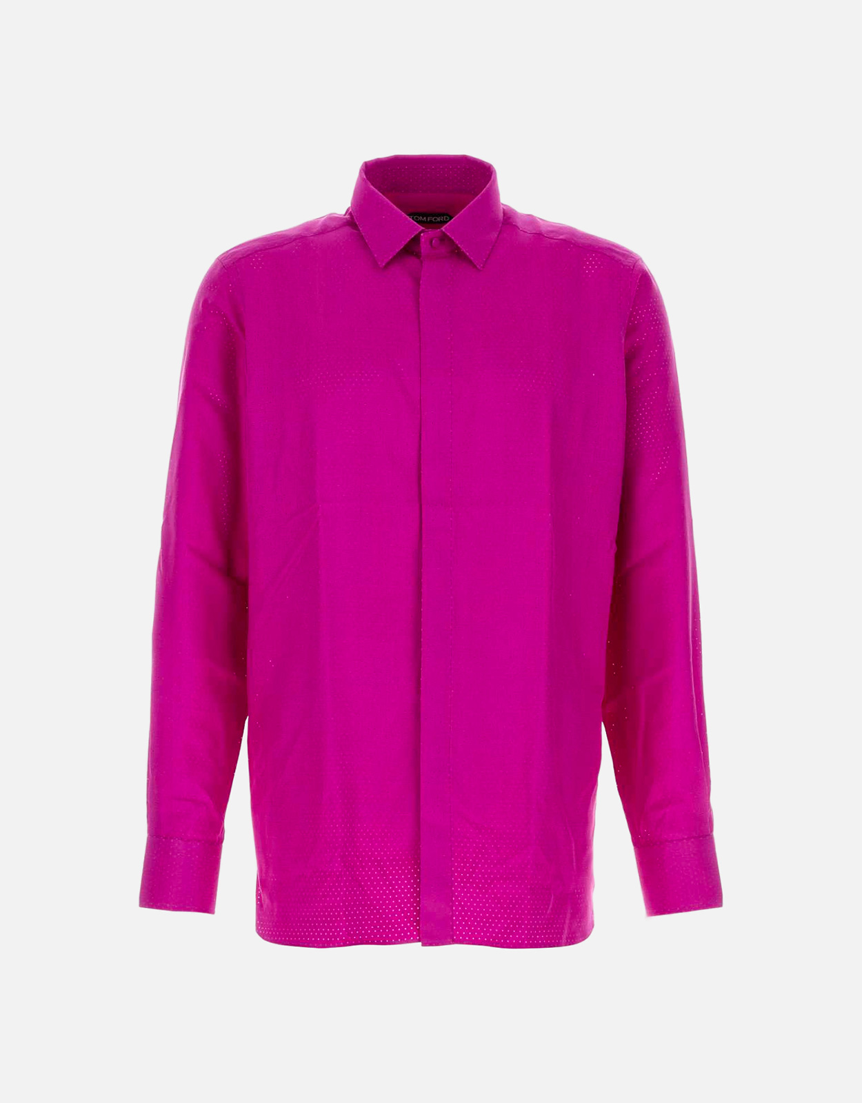 Tom Ford Men's PERFORATED DOT SILK TWILL CLASSIC FIT SHIRT - 40　Tom Ford メンズ パーフォレイテッド ドット シルクツイル クラシック フィット シャツ - 40 Tom
