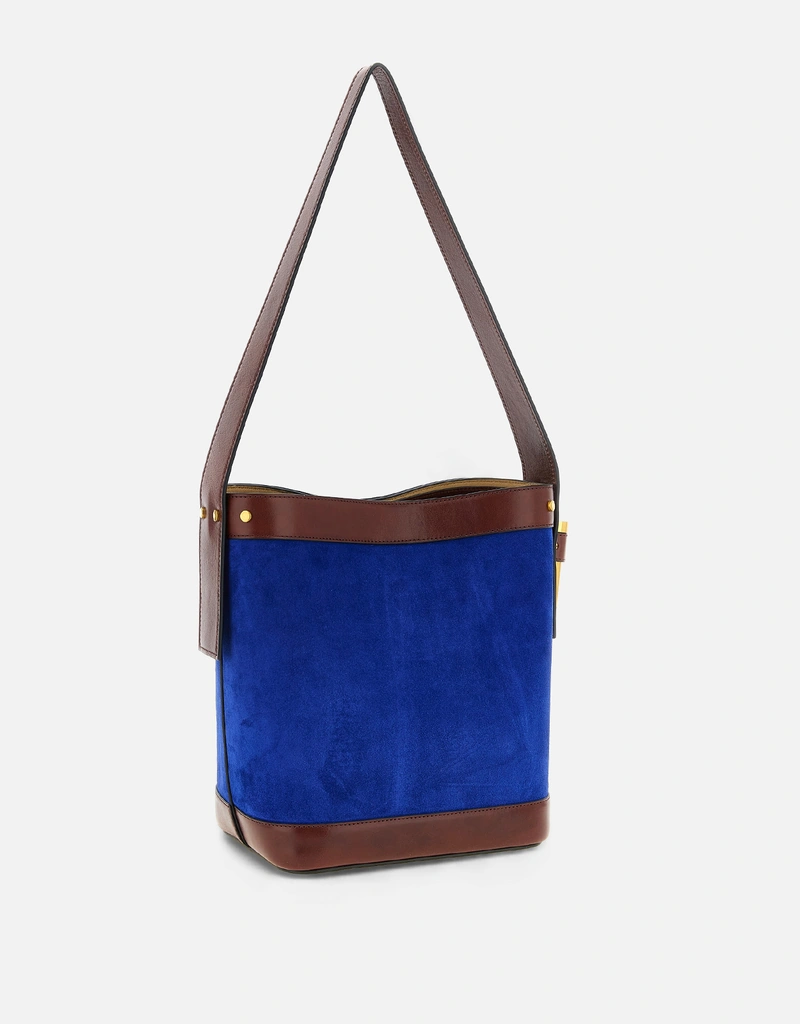 Versace Pivot Small Suede Bucket Bag () IFCHIC.COM