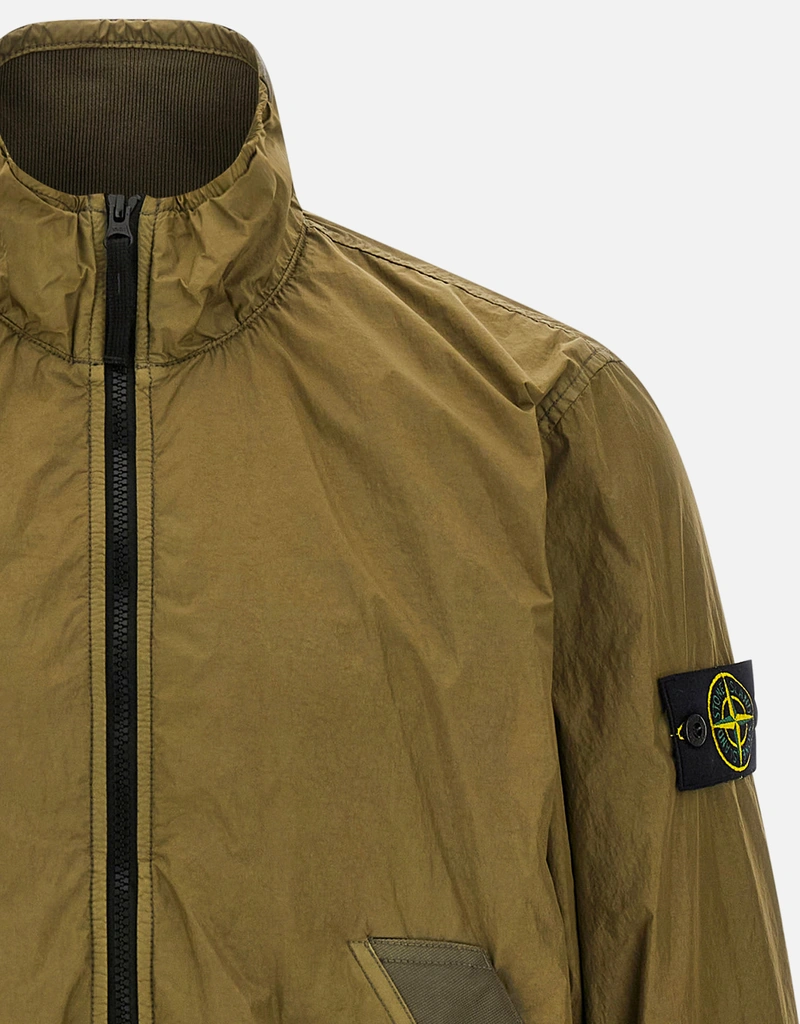 Stone Island Men's 4100111 Crinkle Reps Nylon Stand Collar Jacket
