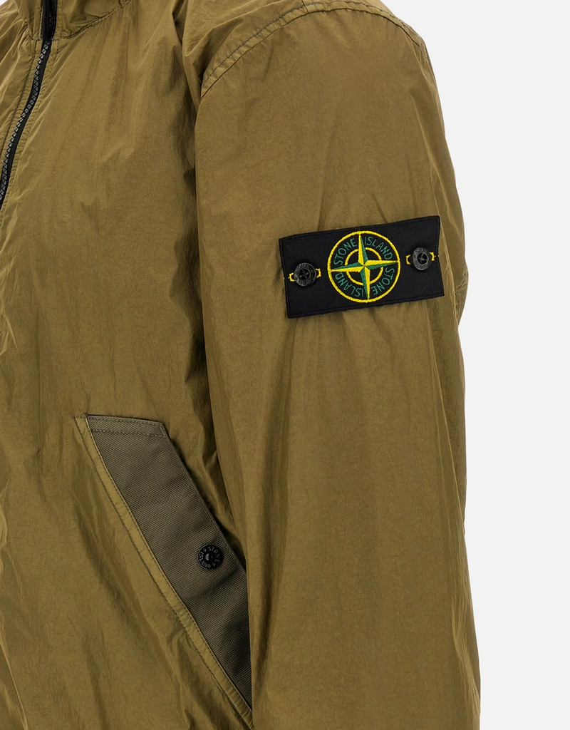 Stone Island Men's 4100111 Crinkle Reps Nylon Stand Collar Jacket
