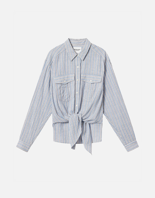 【84700円】 Isabel Marant Étoileオーバーサイズポンチョ Isabel Marant Étoile タイアップストライプコットンボイルオーバー