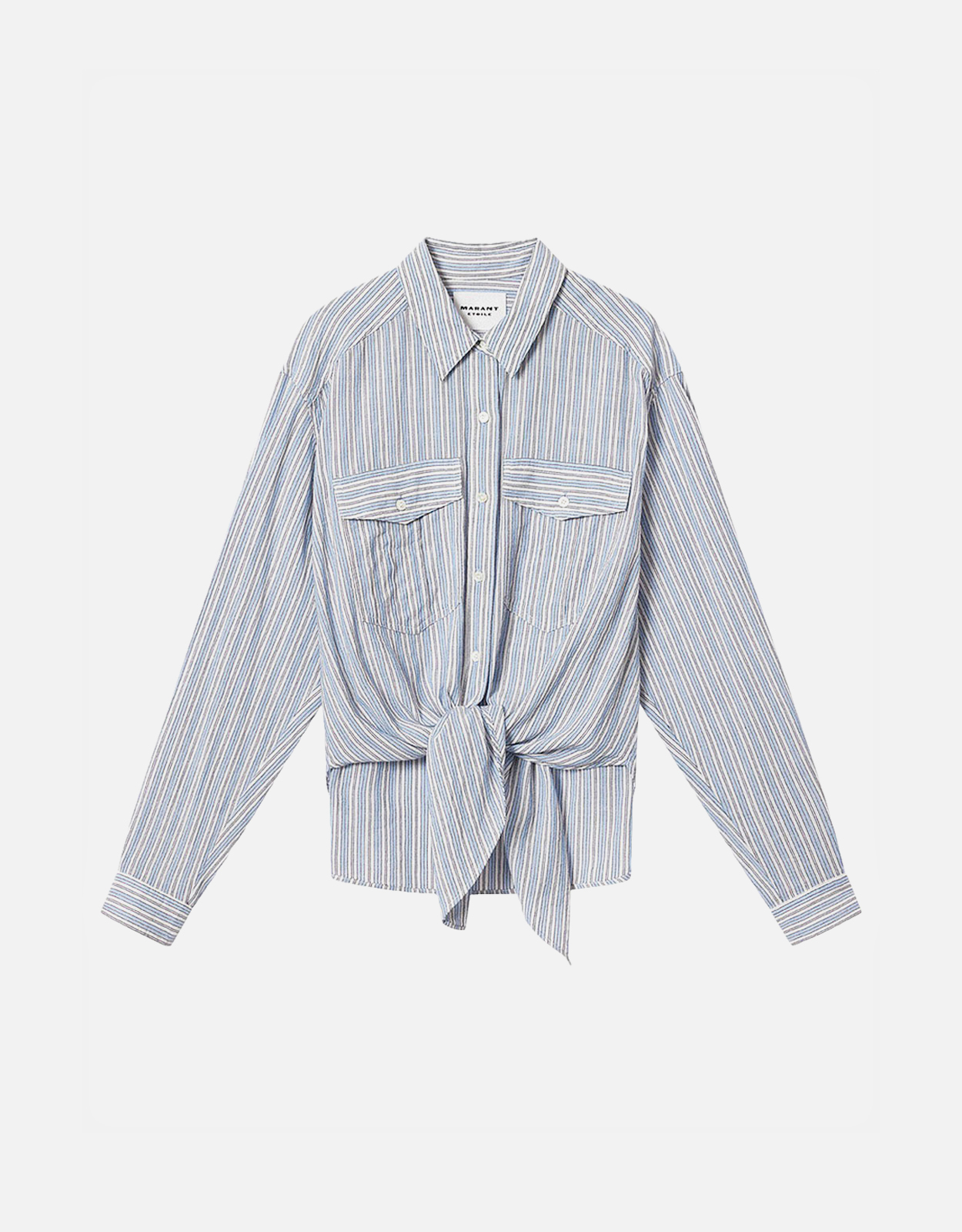 Isabel Marant Étoile タイアップストライプコットンボイルオーバー