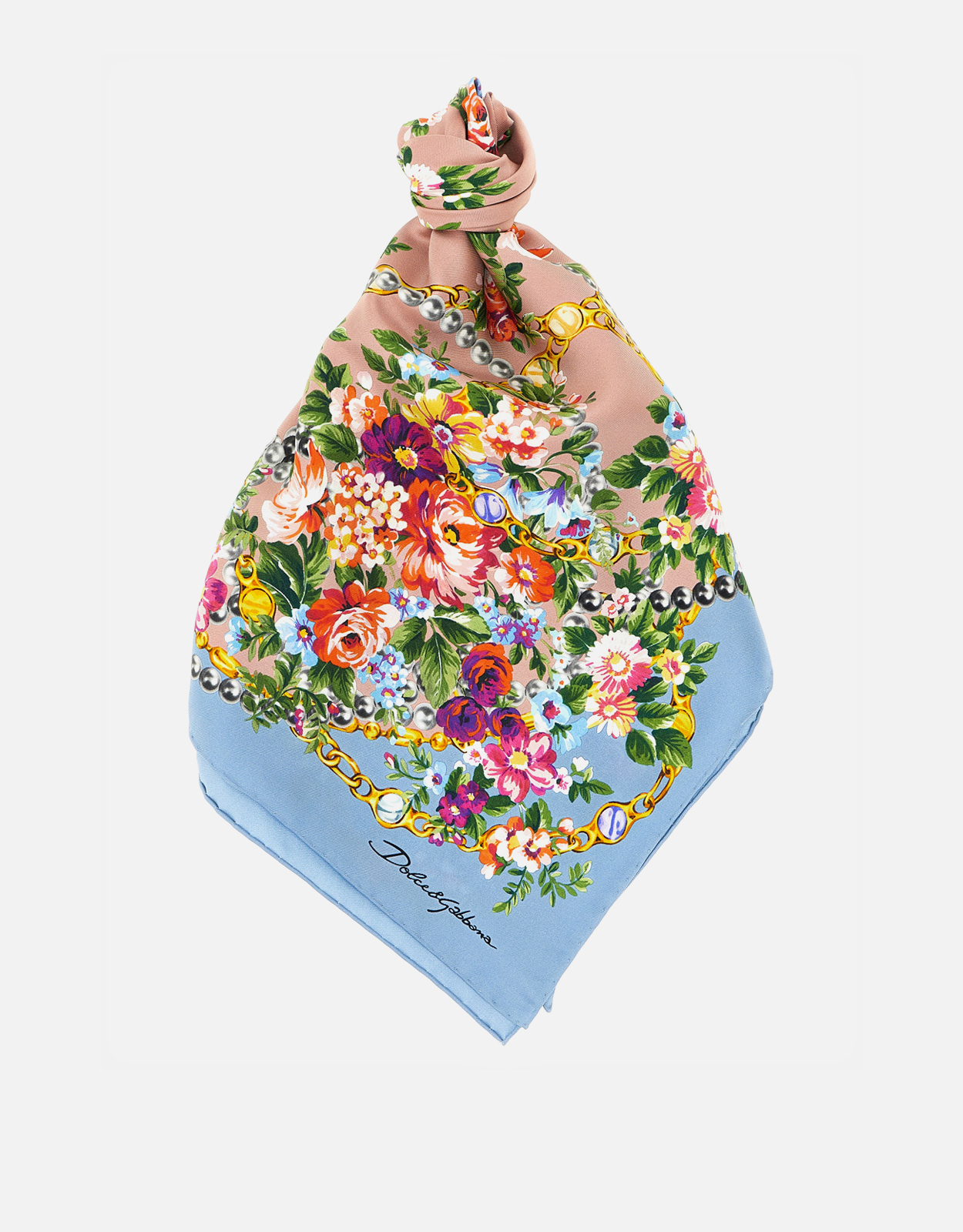 Dolce & Gabbana 小さな花束プリントシルクツイルスカーフ () IFCHIC.COM