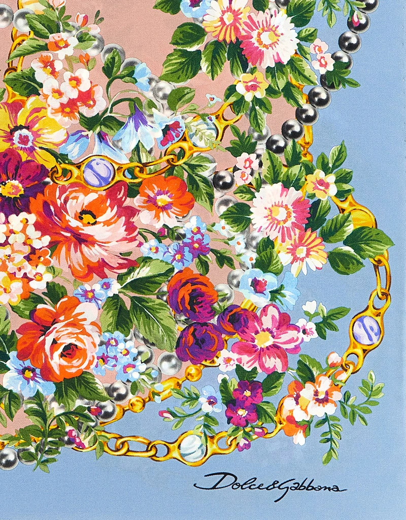 Dolce & Gabbana 小さな花束プリントシルクツイルスカーフ () IFCHIC.COM