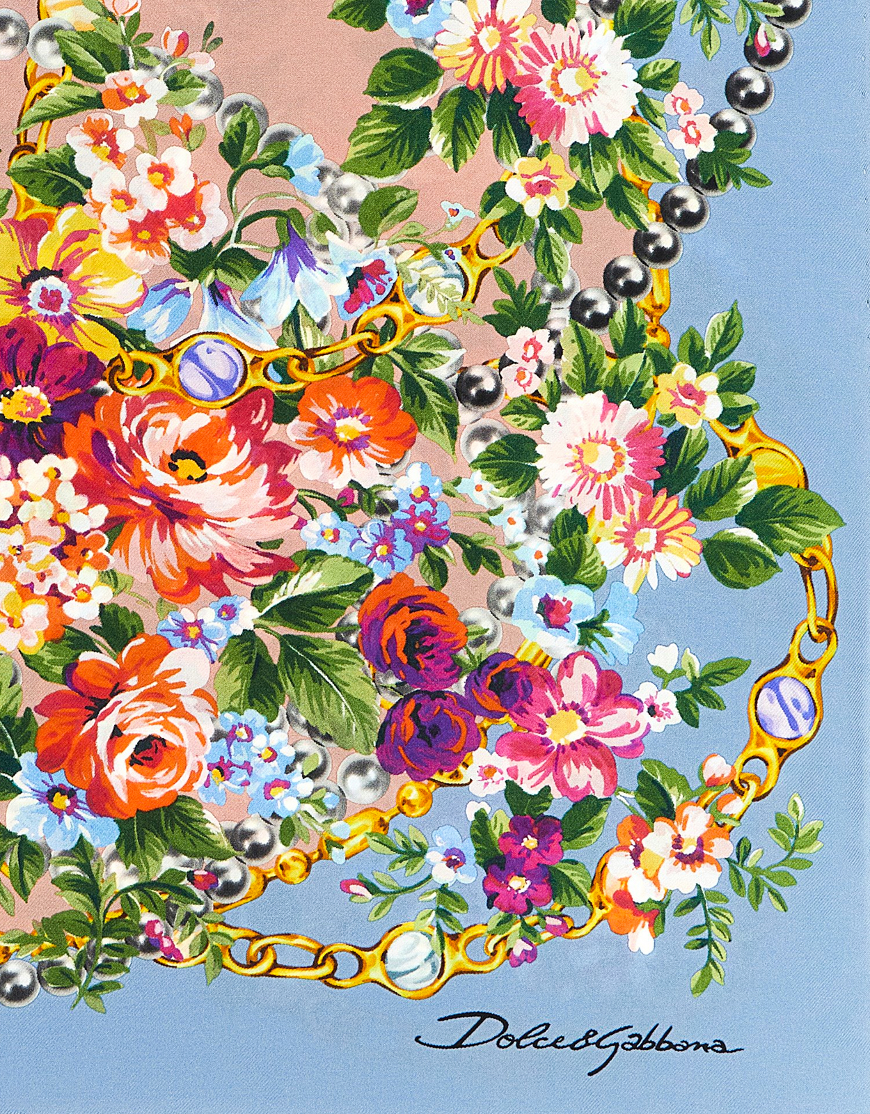 Dolce & Gabbana 小さな花束プリントシルクツイルスカーフ () IFCHIC.COM