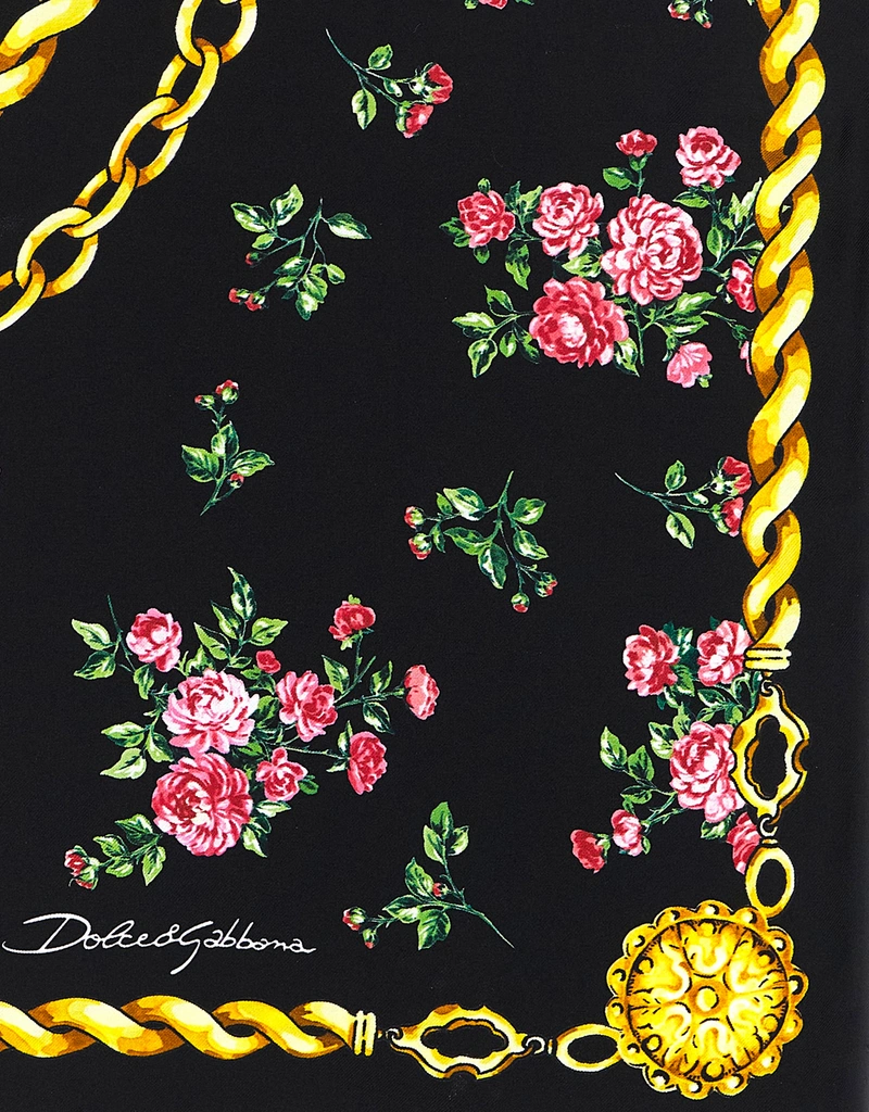 Dolce & Gabbana シルク Mazzolini Di Rose プリント スカーフ