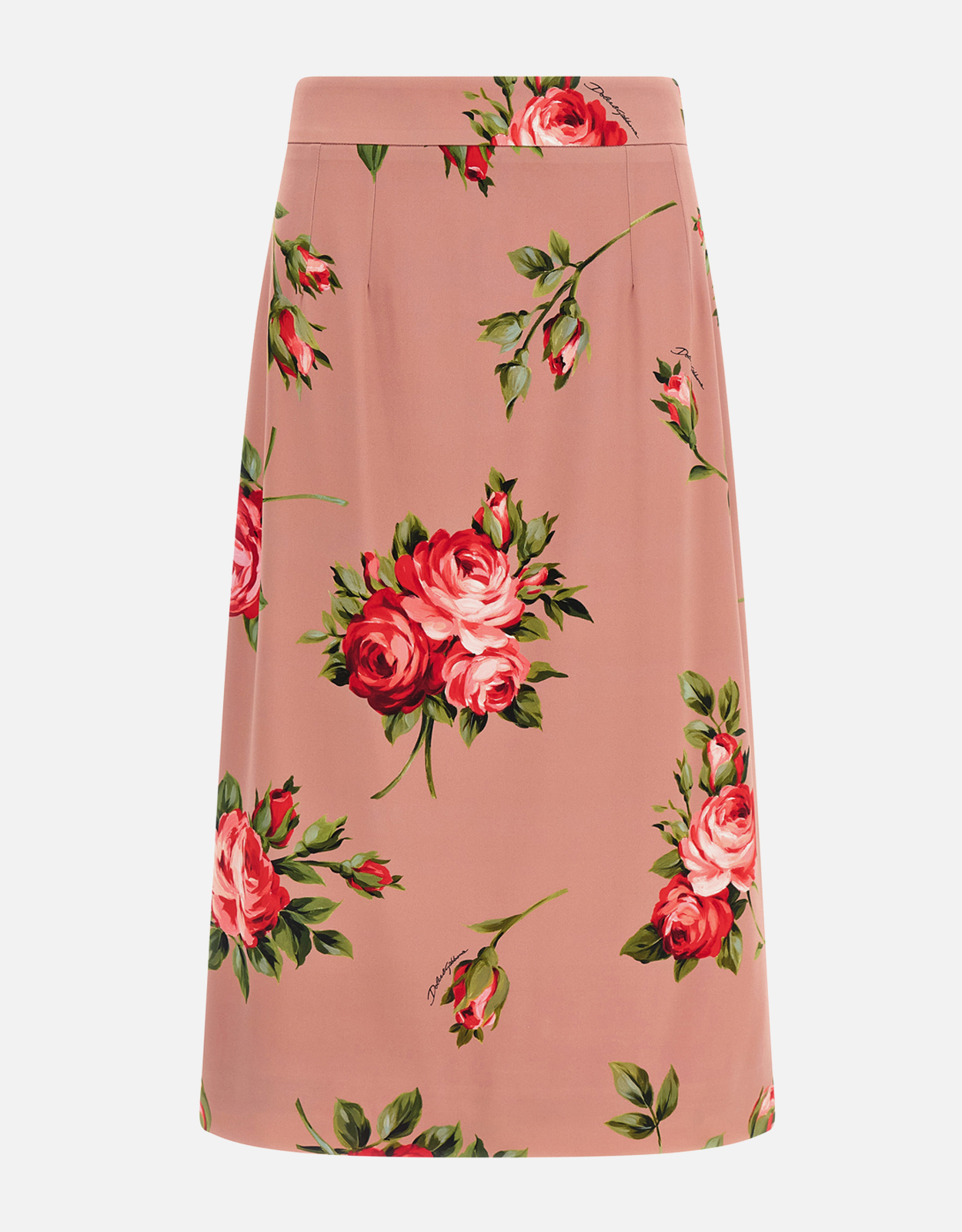 Dolce & Gabbana ブーケローズシルクミディスカート (すべての新品