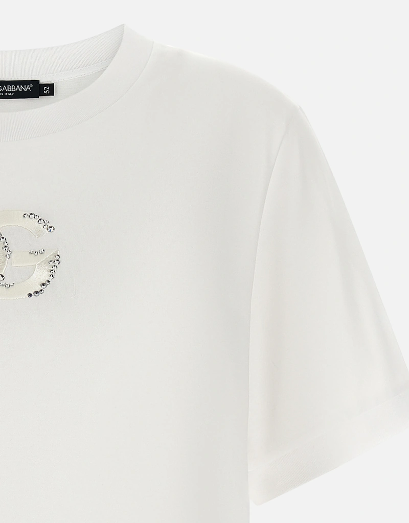 Dolce & Gabbana コットン刺繍ロゴTシャツ (すべての新品) IFCHIC.COM
