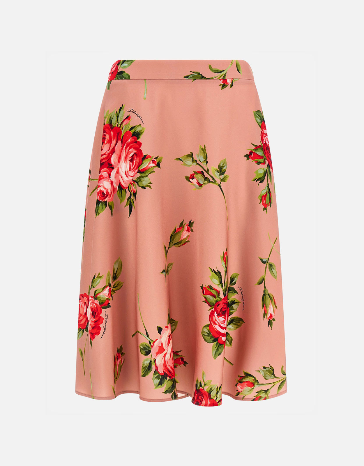 Dolce & Gabbana ローズブーケプリントシルクミディスカート (すべての
