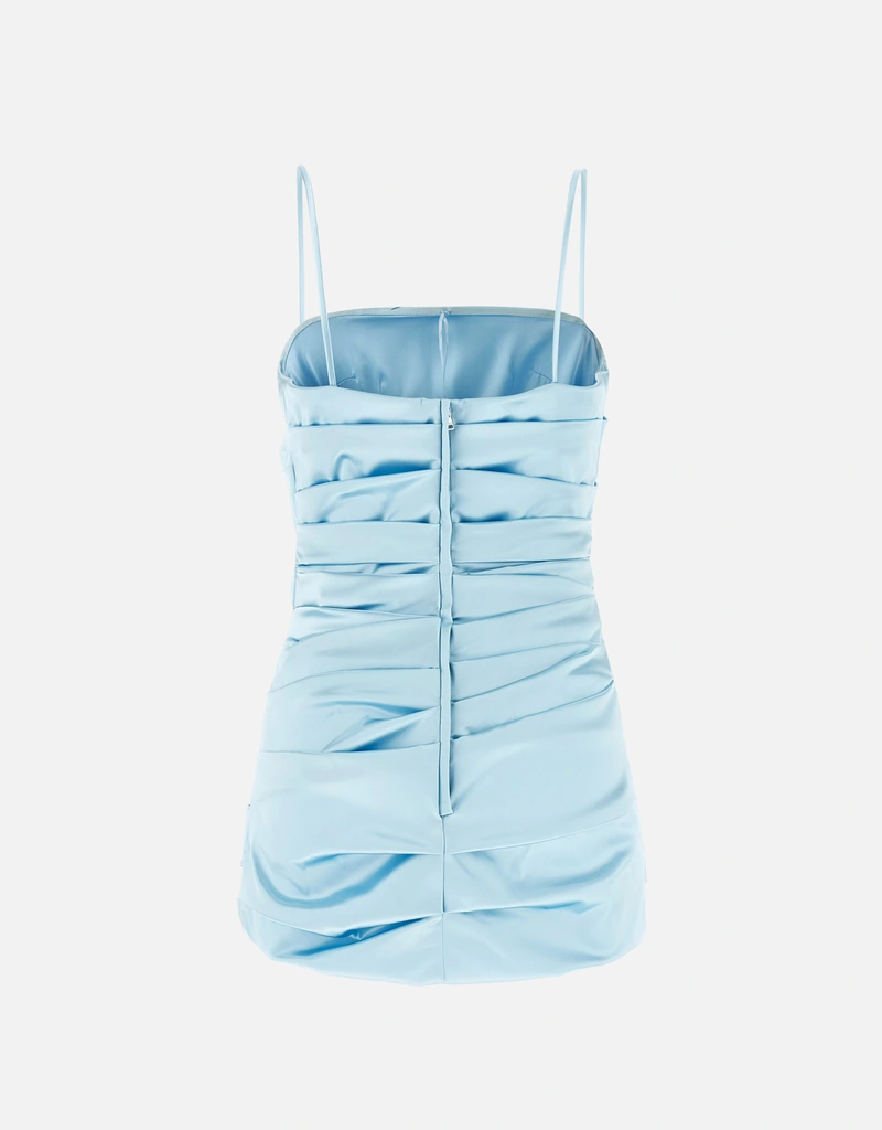 Dolce & Gabbana-Stretch satin dress Dresses Light Blue-Dresses
