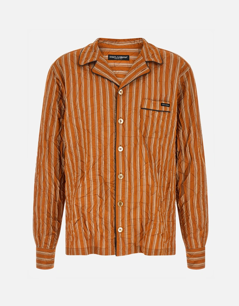 Dolce & Gabbana Men's Vanity Crinkled Cotton and Silk Blend Shirt (All New In) IFCHIC.COM Dolce & Gabbana Men's Vanity Crinkled Cotton and Silk Blend Shirt (All New In) IFCHIC.COM
