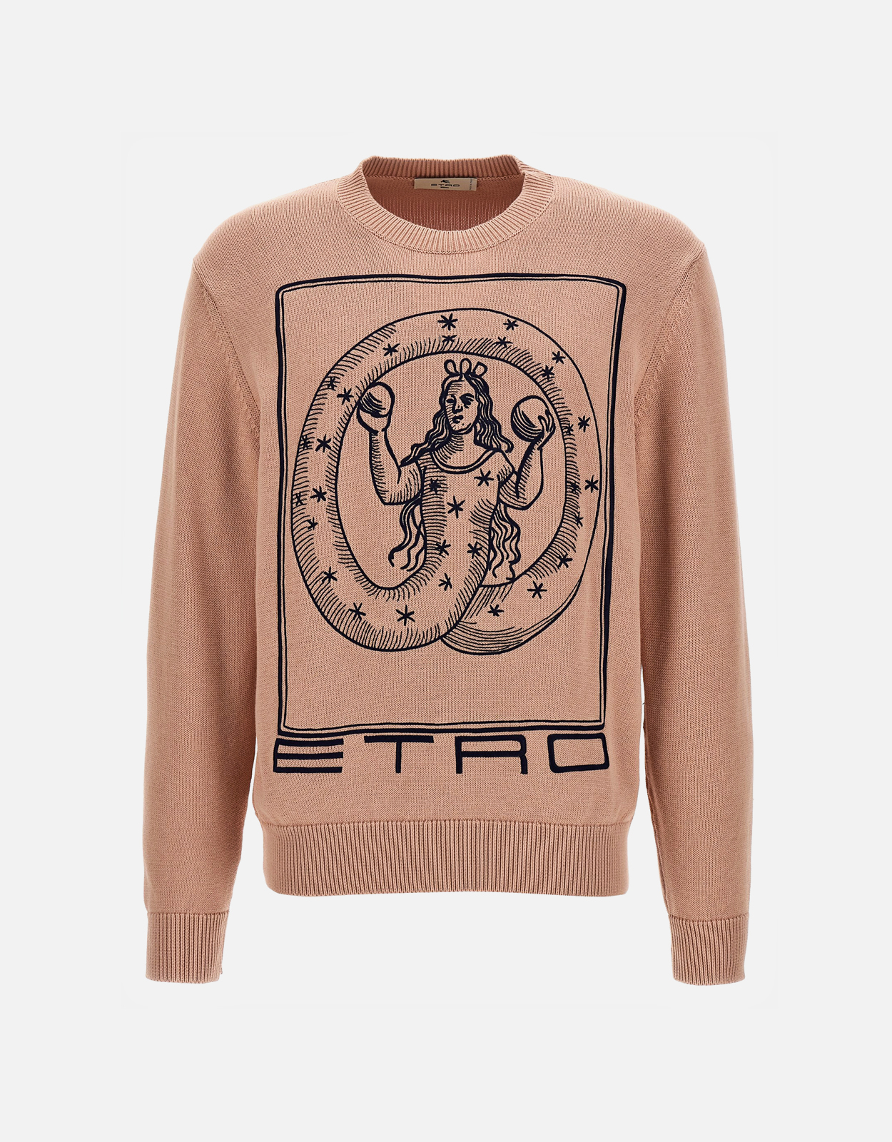 ETRO プリント柄 長袖ニットセーター 40 Etro メンズ ロゴ刺繍コットンセーター (すべての新品) IFCHIC.COM