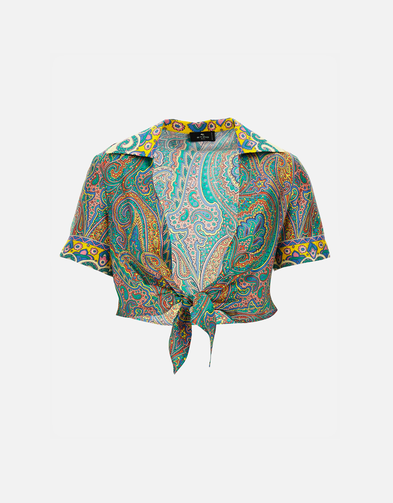 Etro シルクペイズリークロップトップシャツ (すべての新品) IFCHIC.COM