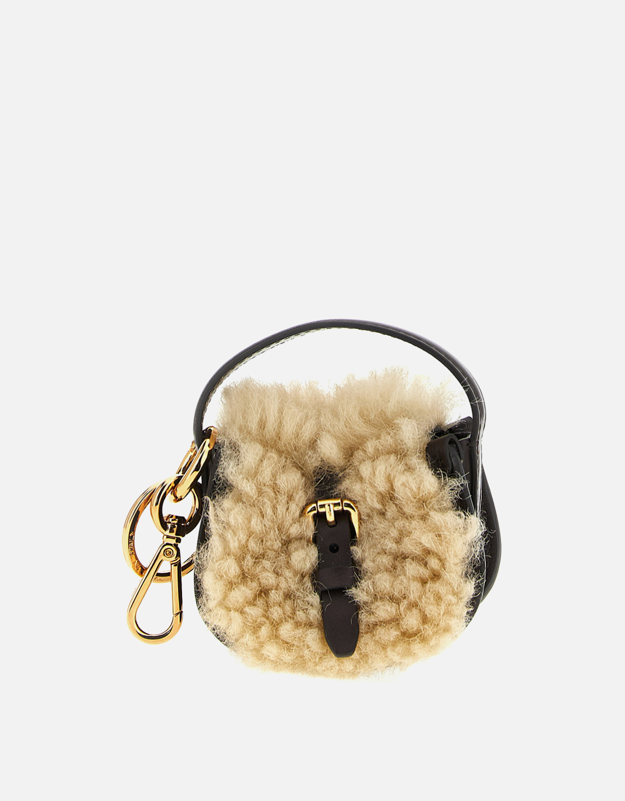 ETRO Etro Shearling Calfskin Leather Bag Pendant　エトロ ムートン カーフスキン レザー バッグ ペンダント