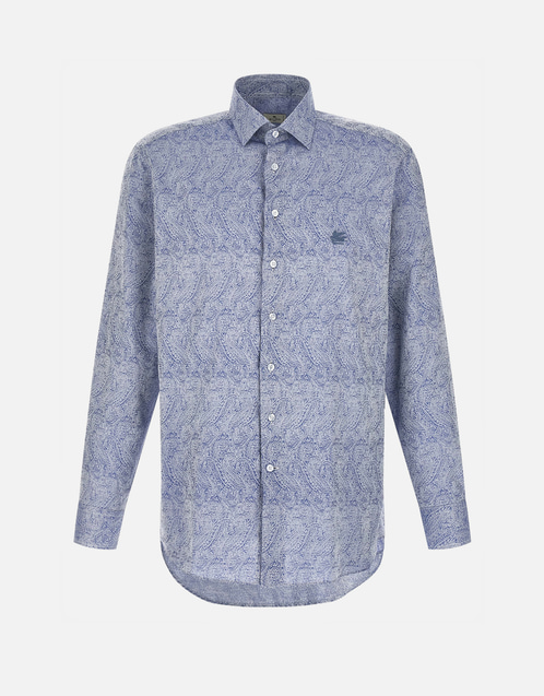 Etro メンズ コットンマジョルカ柄レギュラーフィットシャツ (すべての
