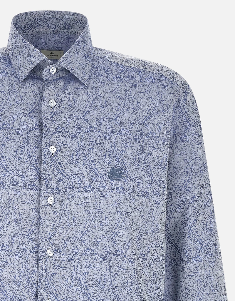 イタリア製 ETRO シャツ M 柄 コットンシルク Etro メンズ コットンマジョルカ柄レギュラーフィットシャツ (すべての