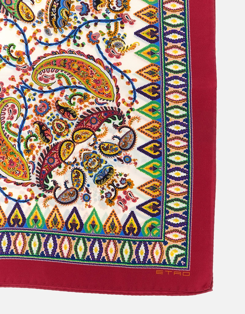 ETRO 花柄 シルクスカーフ 大判 Etro 花柄ペイズリーとメダリオンモチーフのシルクスカーフ () IFCHIC.COM