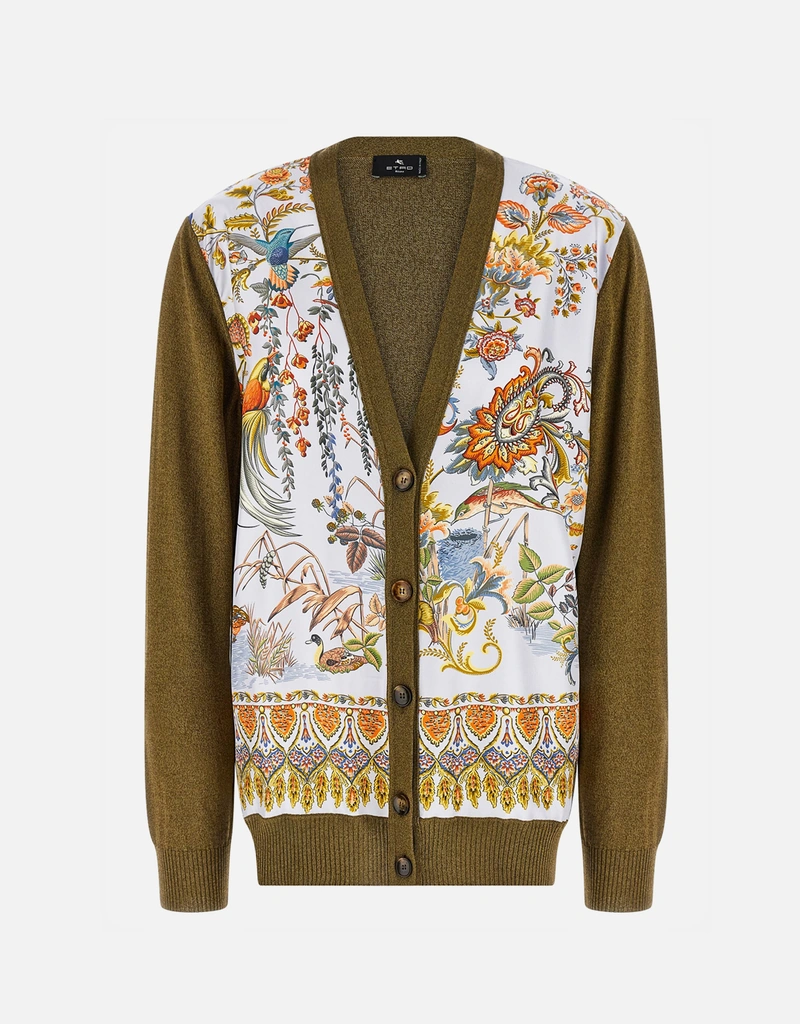 ETRO(エトロ) サイズ40 シルク混コットンカーディガン Etro Knit Cotton-Blend Silk Insert Cardigan (All New In) IFCHIC.COM
