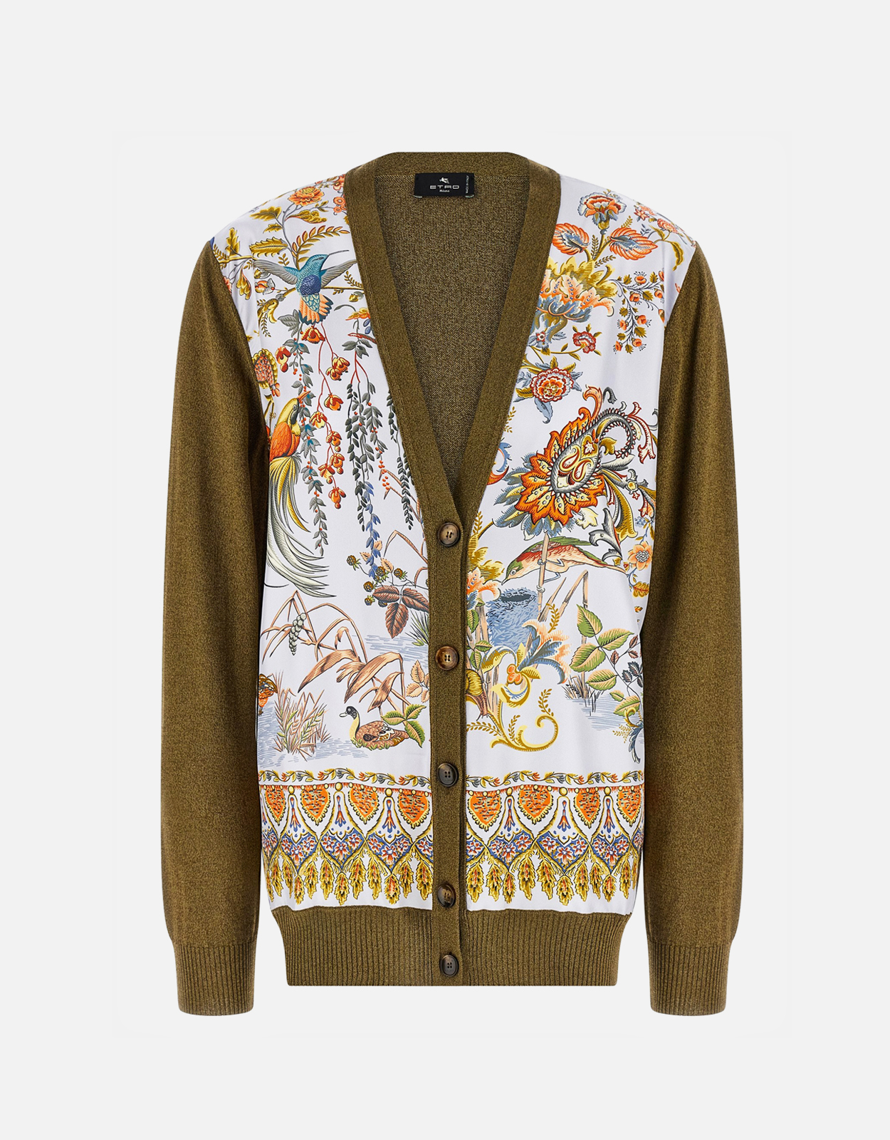 Etro ニットコットンブレンドシルクインサートカーディガン (すべての Etro ニットコットンブレンドシルクインサートカーディガン (すべての