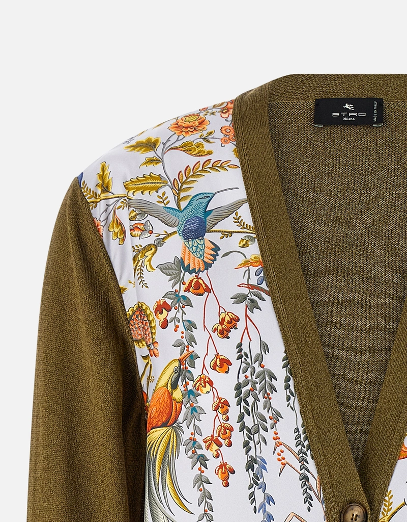 Etro Knit Cotton-Blend Silk Insert Cardigan (All New In) IFCHIC.COM