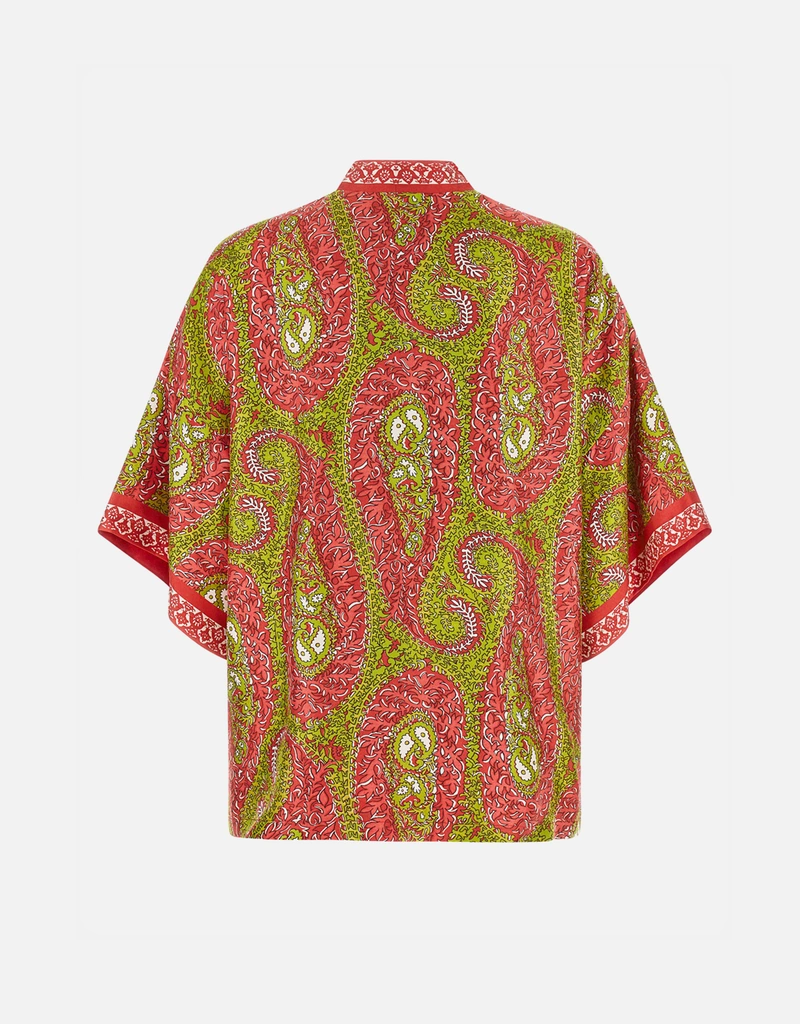 Etro シルクツイルケサ ペイズリーフォリッジモチーフ付き (すべての