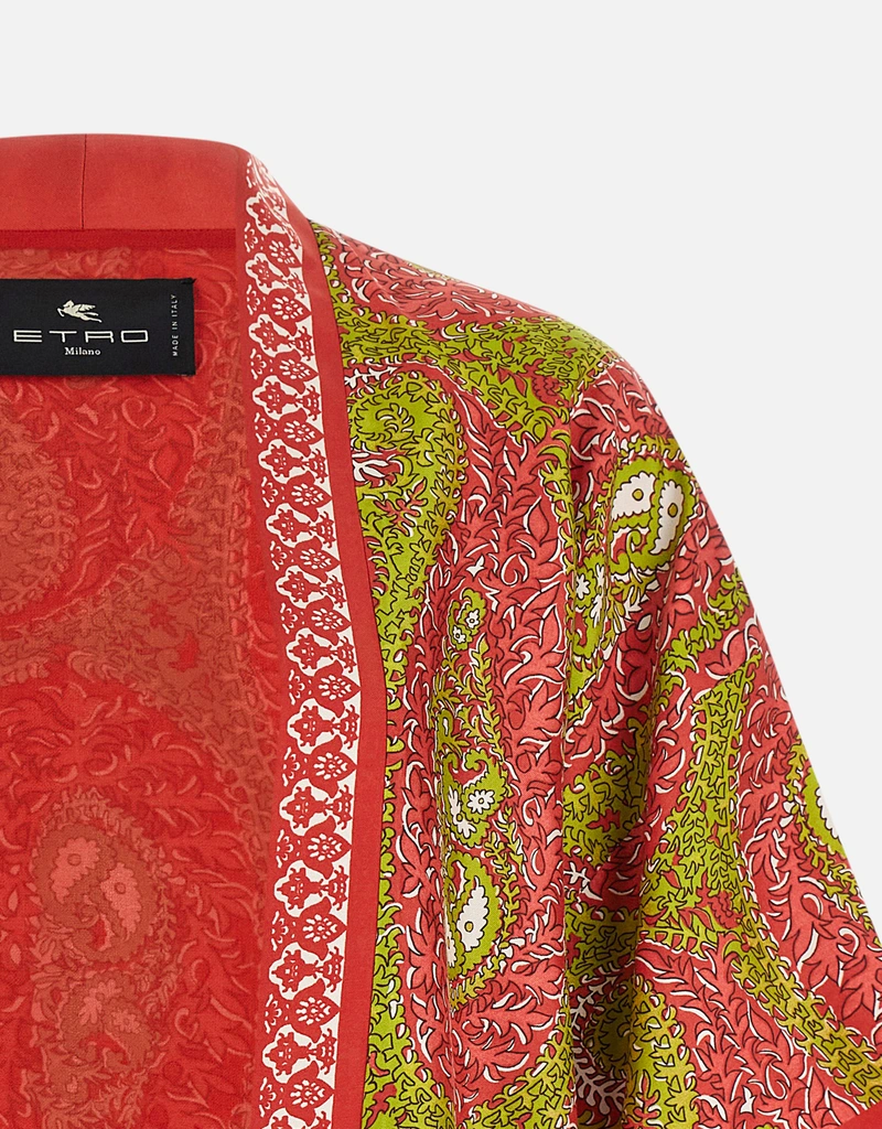 Etro シルクツイルケサ ペイズリーフォリッジモチーフ付き (すべての