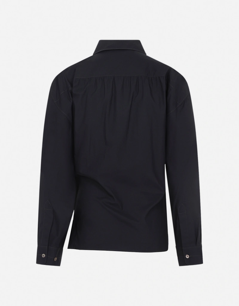LEMAIRE ウォッシュドコットンシルクストレートカラーねじれシャツ